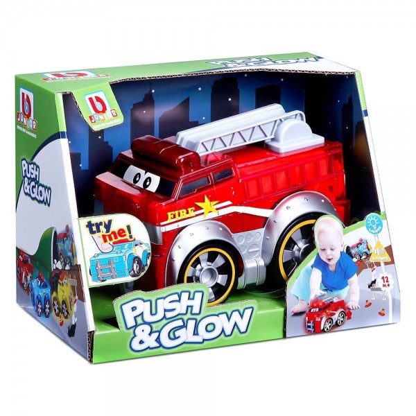 175796 Ігрова автомодель Fire Truck, Push & Glow (світло та звук), бат. 2хАА в компл.