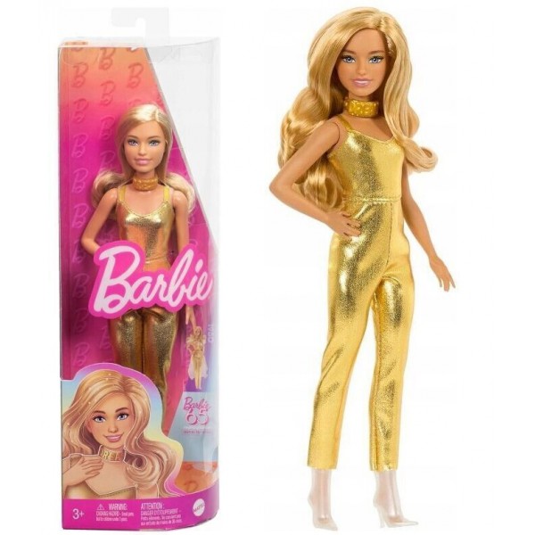 168761 Лялька Barbie "Модниця" в золотистому комбінезоні