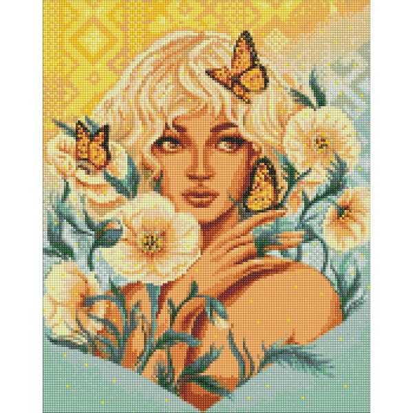 158107 Набір з алмазною мозаїкою "Дівчина з метеликами" 40х50см