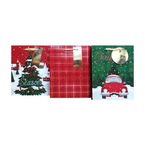 245023 Пакет 18*23*10см паперовий "Святкові мотиви", 12 шт в пак.