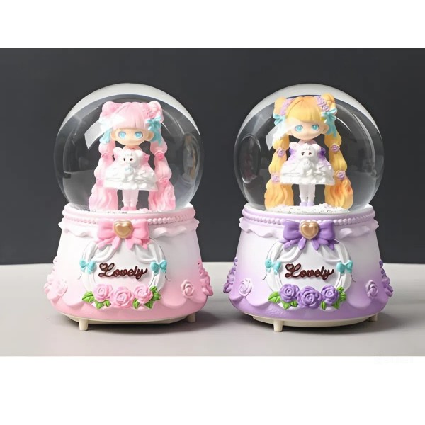 247322 Декоративна куля WY2025-P001 сніжна куля, світло, музика, 2види, бат., кор.14,5-19-14,5см