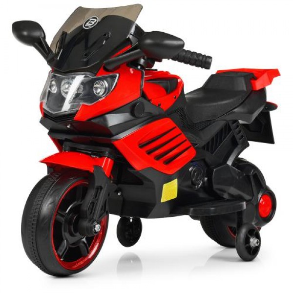 101246 Мотоцикл M 4116-3 1 мотор 25W, 1 акум. 6V4AH, MP3, USB, світ.колеса, муз., світло, червоний.