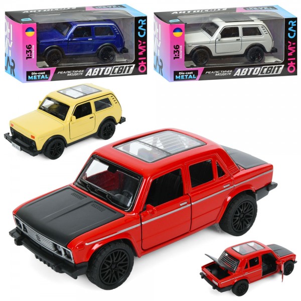 162780 Машина AS-3138 АвтоСвіт,1:36,мет.,інерц.,відчин.двері,гум.колеса,2 види по 2 кольори,кор.,15-7-7см