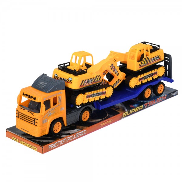 246802 Трейлер 826-C1  інерц, 29,5см, будтехніка 2шт, рух.і деталі, 40,5-14,5-10см