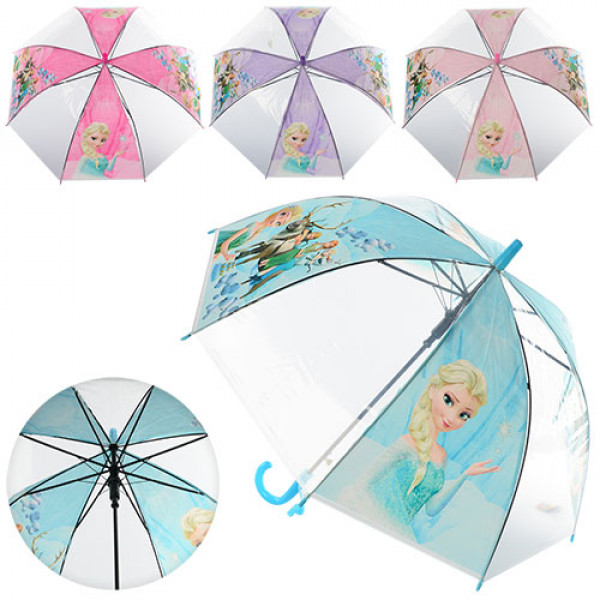 23841 Парасолька дитяча MK 0865 довжина 53,5 см., діаметр 74 см., тростина, свисток, клейонка, 4 види.