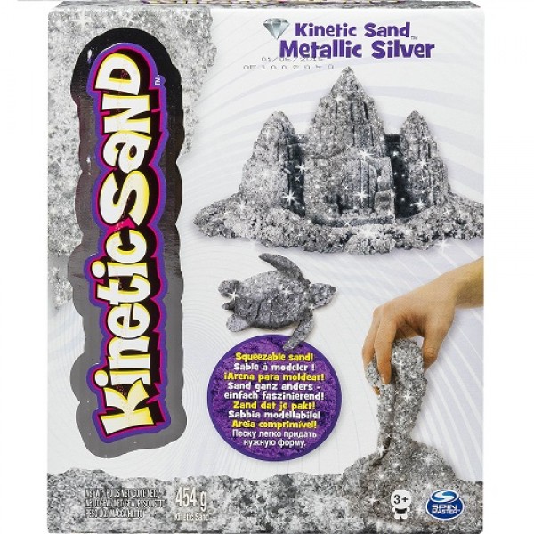 206223 Пісок для дитячої творчості - KINETIC SAND METALLIC (срібний, 454 г)