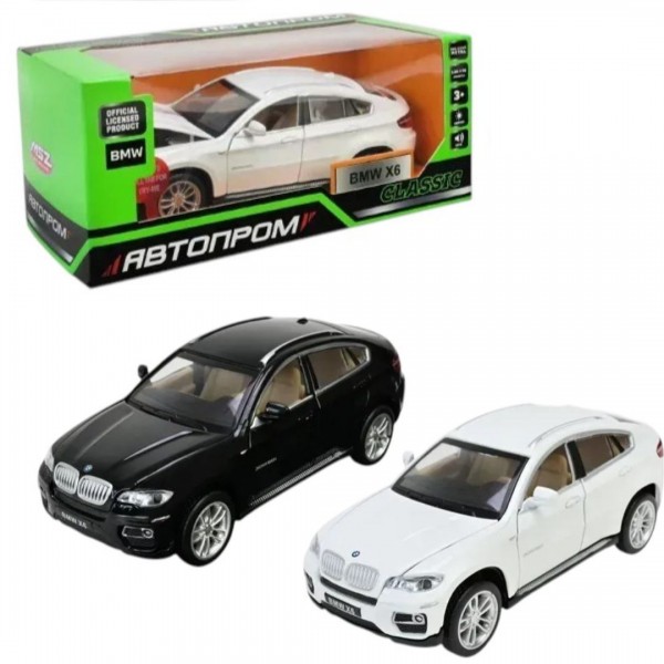 248421 Іграшка машина мет. АВТОПРОМ арт. 68311  2 кольри, 1:32 BMW X6,батар, світло,звук,відкр.двері,у коробці 18*9*8 см