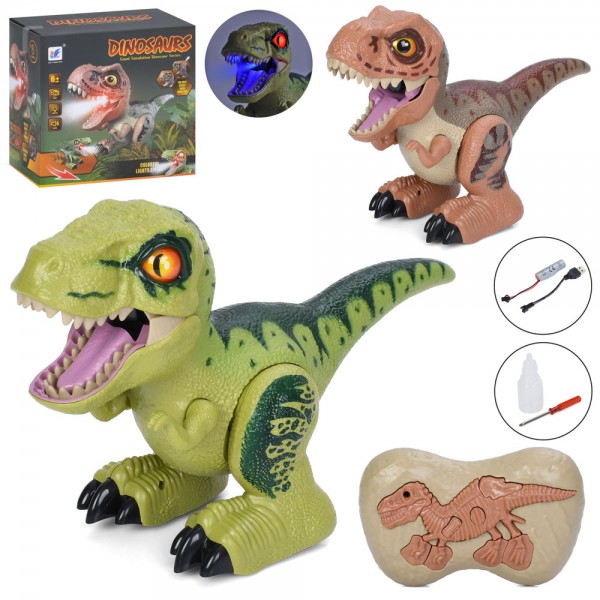 246639 Динозавр 799-998B-999B радіокер.,2,4G, акум, 29см, звук,світло, їздить, пара/дим, USB, 2 кол., кор.