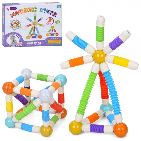 246611 Конструктор 158-40 магнітний, трубчатий, Поп Туб/Pop tube, кульки, 38дет,, кор. 24-18,5-6см