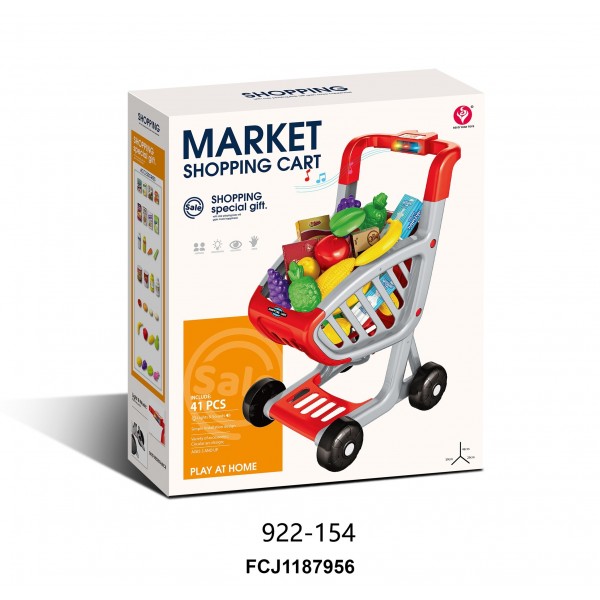 229248 Візок для магазину 922-154 супермаркет, продукти, 42 дет., муз., світло, бат., кор., 50,5-43-12,5 см