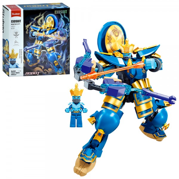 245772 Конструктор SLUBAN M38-B1371 робот-воїн, 18,2см, фігурка, 269дет, в кор-ці, 22-24-6,5см