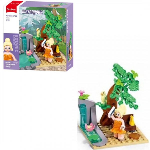 245792 Конструктор SLUBAN M38-B1373B рожева серія, ботанічний сад, фігурка, 73дет, в кор-ці,12-12-6см