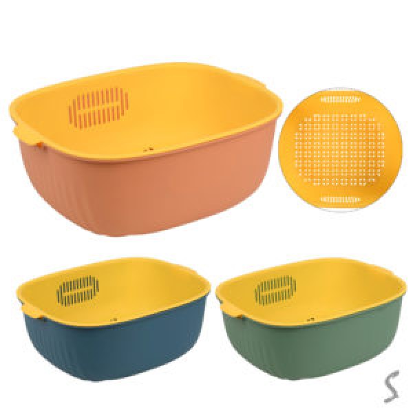 174615 Миска-друшляк для миття овочів і фруктів 2в1 18*21см., R90353-18