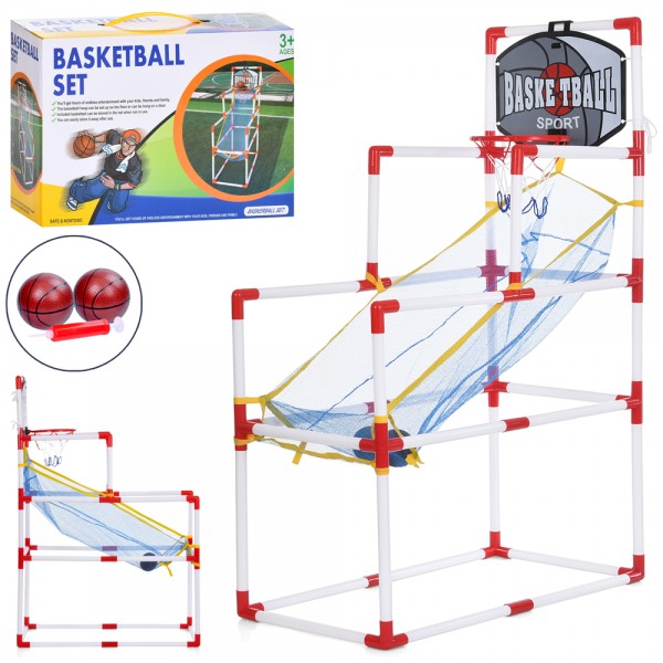 249080 Баскетбольне кільце MR 1322  на стійці(пласт.)150см, щит(пласт.)  кільце(пласт.)2 сітки, м'яч,насос