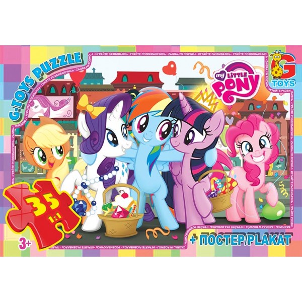 139393 MLP027 Пазли ТМ "G-Toys" із серії "My little PONY", 35 ел.