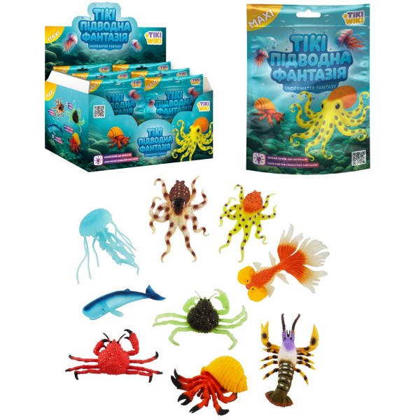248963 Стретч-іграшка у вигляді тварини TIKI WIKI серії "Maxi" – ТІКІ ПІДВОДНА ФАНТАЗІЯ (у диспл.)