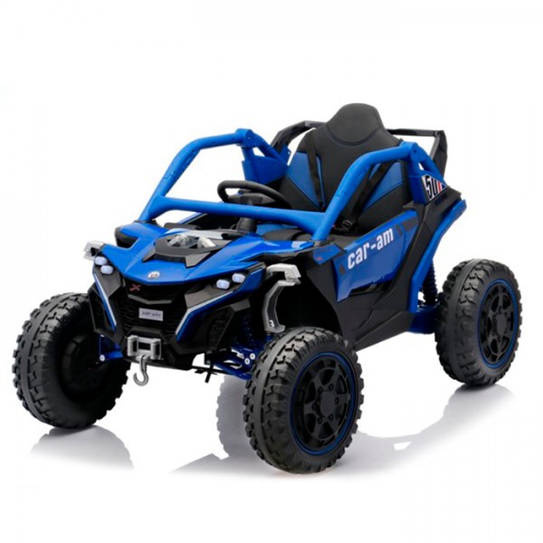 244520 Джип M 6256EBLR-4 радіок.2,4G, 4мотора45W,1акум12V12AH, MP3, USB, EVA, BT,TF,муз.,світло,шкіра,синій