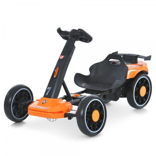 244525 Електрокарт M 6145(A)EBR-7 радіок.2,4G, 2мотори35W, 1акум12V4,5AH, EVA, BT,муз.,світло,помаранчевий