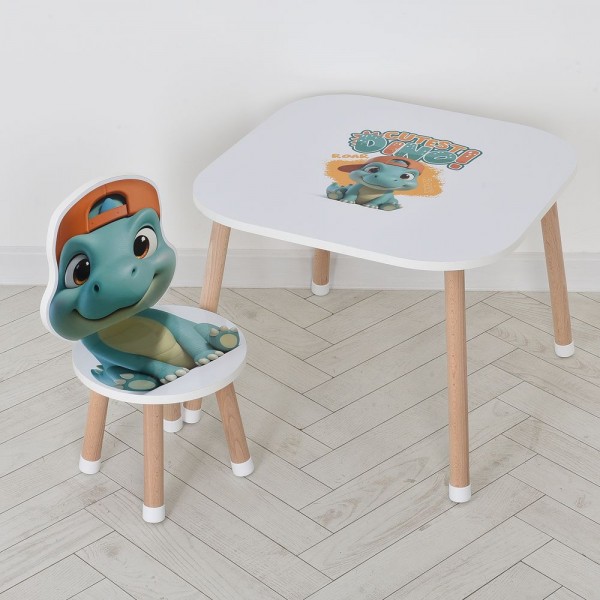 244528 Столик M 502-5 1 стільчик, дерев'яний, динозаврик