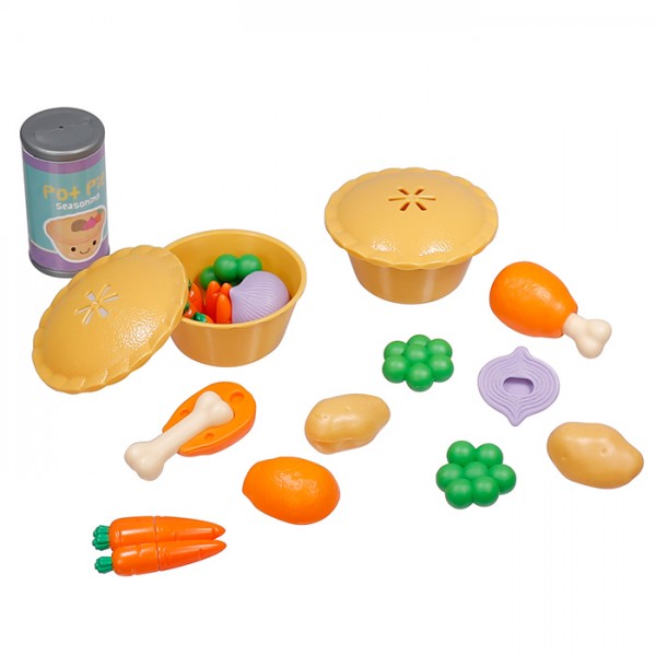 242766 Ігровий набір 111-01618-A020 курячий пиріг, продукти, розбірні, 22 дет., кор., 15-23-5 см.