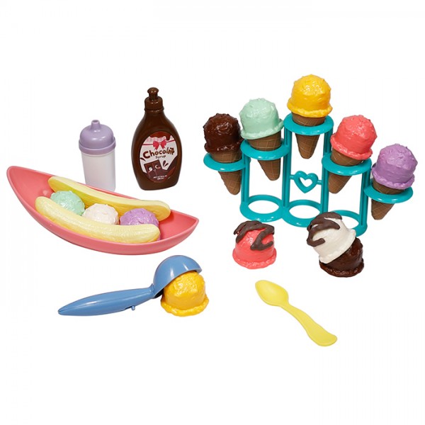 242775 Ігровий набір 111-90157-A010 банановий набір, морозиво, посуд, 27 пред., кор., 35,5-23-7,5 см.