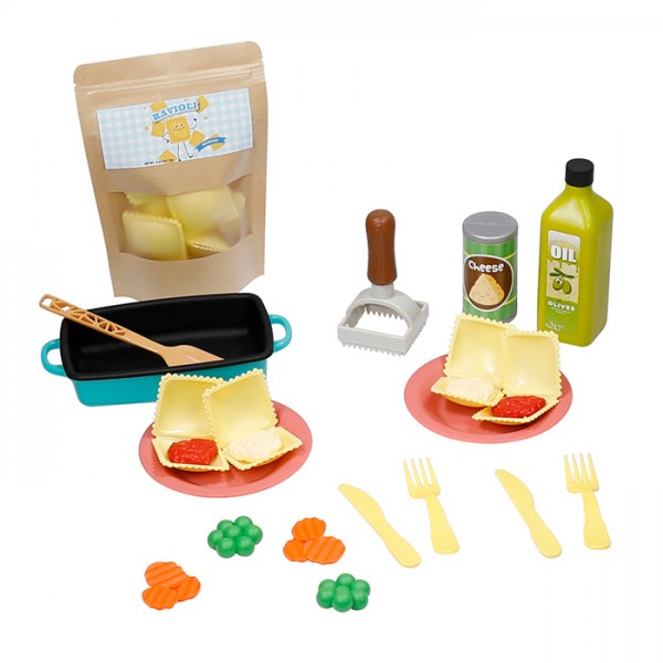 242781 Ігровий набір 111-90165-A010 набір равіолі, посуд, продукти, 28 пред., кор., 35,5-23-6,5 см.