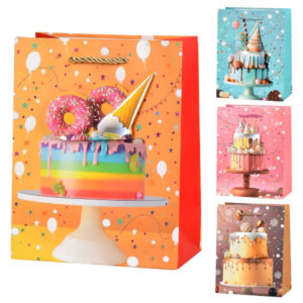 249557 Пакет подарунковий паперовий S "Birthday cake 3D" 18*23*10см R33235-S