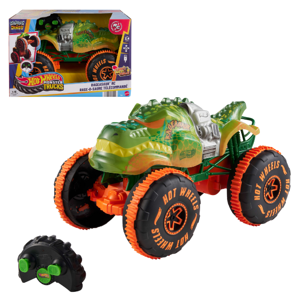 250245 Збільшена машинка-позашляховик 1:15 на радіокеруванні «RAGEASAUR™» HOT WHEELS® Monster Trucks