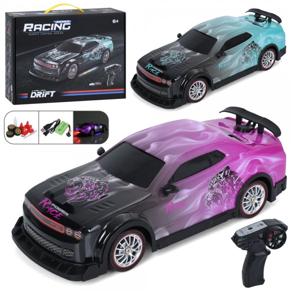 248976 Машина GS-025-2 радіокер.2,4G, акум,1:16, пара/дим,корпус не б'ється, дрифт, доп.колеса,USB,світло,