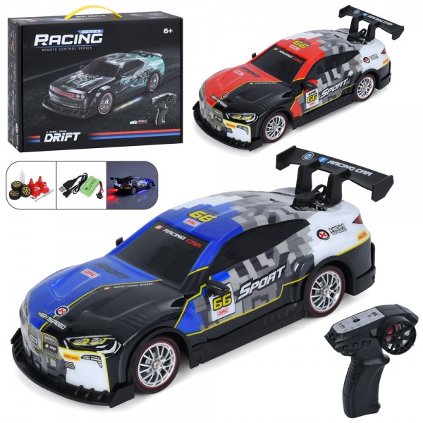 249118 Машина GS-025-4 радіо/к2,4G, акум,1:16.пара/дим,світло,корпус не б'ється,дрифт,доп.кол.конусUSB.кор.