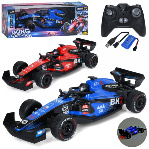 249120 Машина UJ99-F103 радіо/к2,4G,акум,гоноч машина,1:8, звук,світ,корпус не б'ється,гум.кол.USB.2кольори