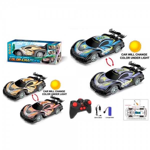 249125 Машина YK2308 радіо/к2,4G,акум,1:18світ,міняє колір,корп.не б'єт,гум.кол,USB.2 кольори,кор.