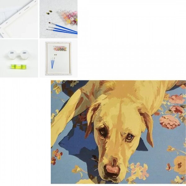 241207 Набір для розпису по номерах Strateg Вірний друг розміром 30х40 см (SS1158)