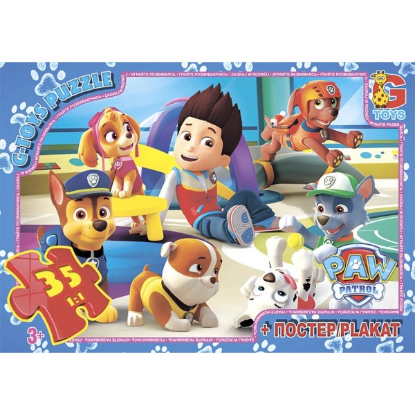 120655 PW0852 Пазли ТМ "G-Toys" із серії "Paw Patrol" (Цуценячий патруль), 35 ел.