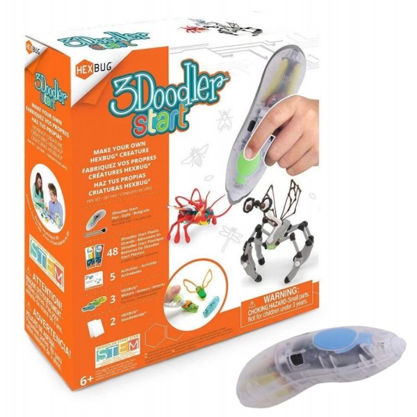 173267 3D-ручка 3Doodler Start для дитячої творчості - HEXBUG (48 стрижнів, шаблони, аксесуари)