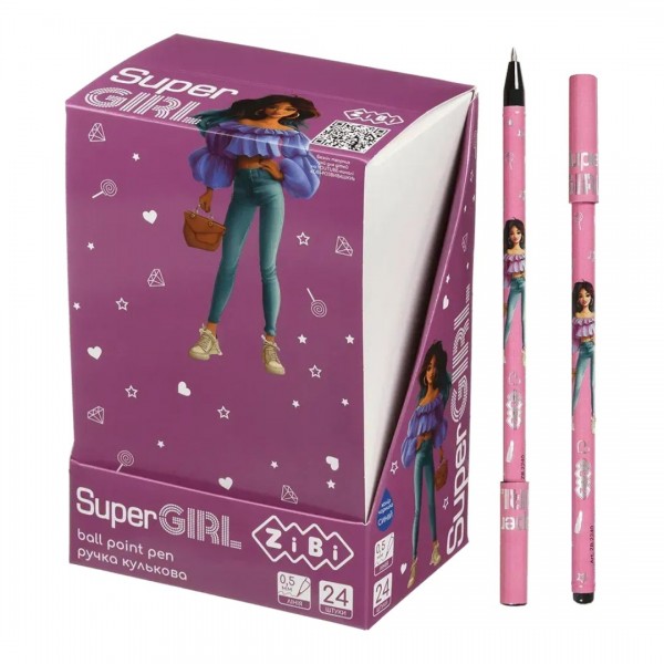236794 Ручка кулькова SUPER GIRL 0,5 мм, синя