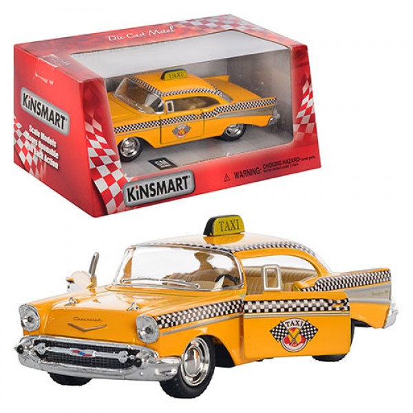 178542 Машинка KINSMART HU KT 5360 W 1:40 5'' 1957 CHEVROLET BEL AIR (TAXI), метал., інерц., кор.