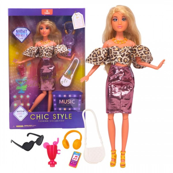 246580 Лялька 616593 30см, шарнірна, сумка, навушники, аксесуари, кор., 21-33-5см