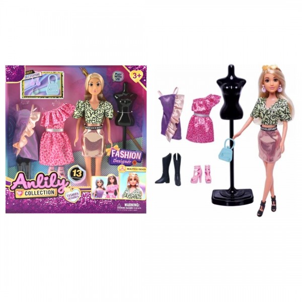 246581 Лялька 616908 лялька з вбранням, 29см, плаття, манекен, взуття, аксесуари, кор., 30-32-5см