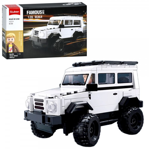 241506 Конструктор SLUBAN M38-B1358 джип, 1:35, фігурка, 332 дет., кор., 30-19-7 см.