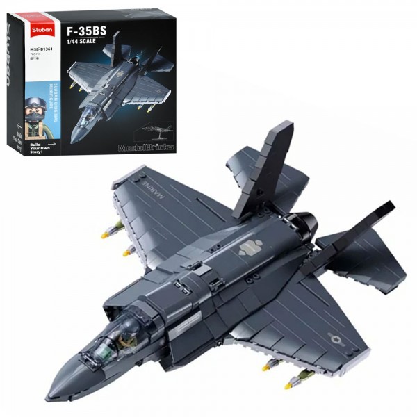 241507 Конструктор SLUBAN M38-B1361 військовий літак, 1:44, фігурка, 705 дет., кор., 30-28,5-14,5 см. 
