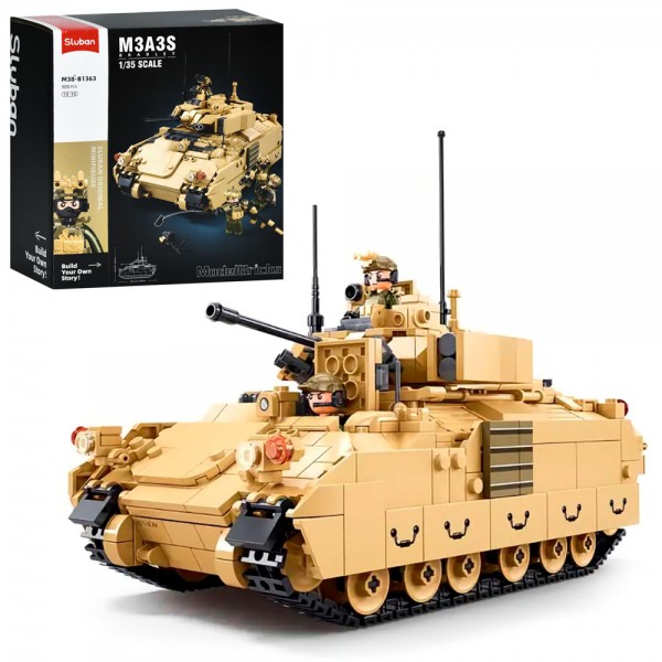 241508 Конструктор SLUBAN M38-B1363 військова серія, танк, 1:35, фігурки, 905 дет., кор., 30-33-14,5 см.