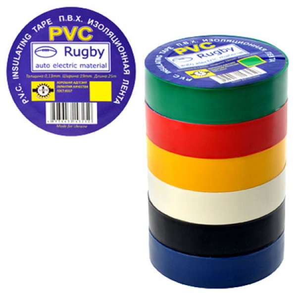 75850 Ізоляційна стрічка ПВХ 20м "Rugby", RUGBY 20m assorti