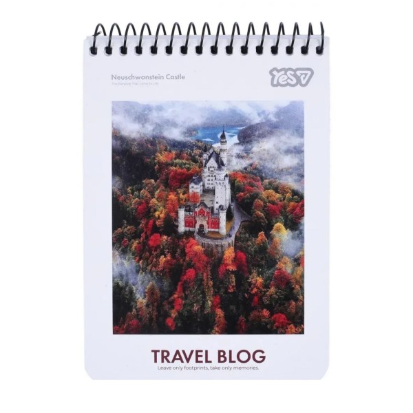 253639 Зошит для записів Yes А6/80 од. спіраль "Travel"