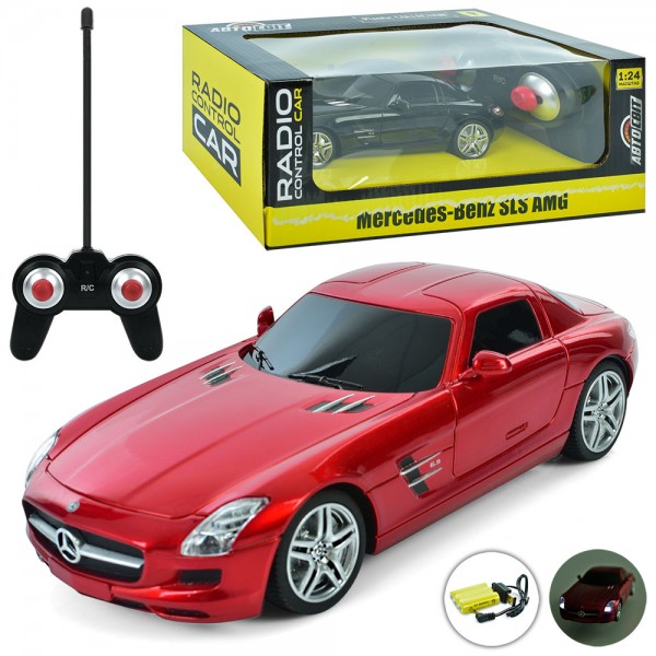 161420 Машина AR-2324 АвтоСвіт,1:24,Mercedes-Benz SLS,радіокер.,акум.,світло,гум. колеса,USВ,2 кольори,кор.