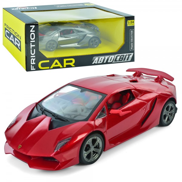 172700 Машина AS-3007 АвтоСвіт, 1:24, LAMBORGHINI, інерц., гум. колеса, 2 кольори, кор., 27-11,5-13 см.