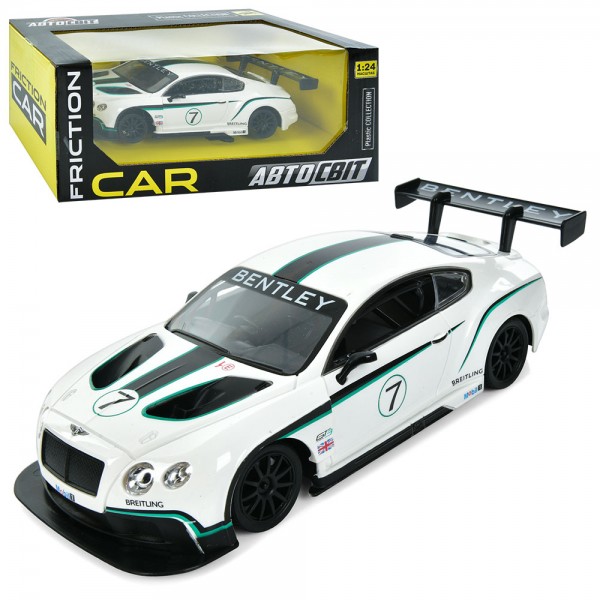 207960 Машина AS-3008 АвтоСвіт, 1:24, Bentley Continental GT3, інерц., гум. колеса, кор., 27-11,5-13 см.