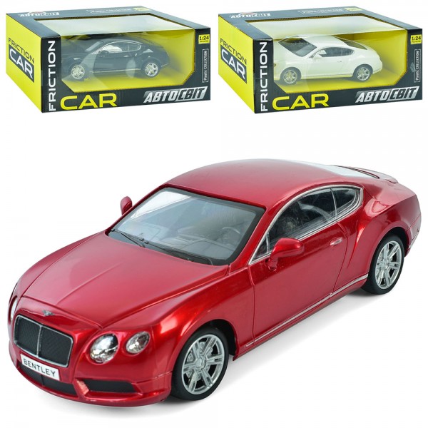 207961 Машина AS-3009 АвтоСвіт, 1:24,Bentley Continental GT,інерц.,гум. колеса,3 кольори,кор.,27-11,5-13см.