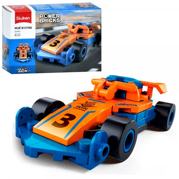 245796 Конструктор SLUBAN M38-B1378G машина, 51дет, в кор-ці, 14-9,5-4,5см