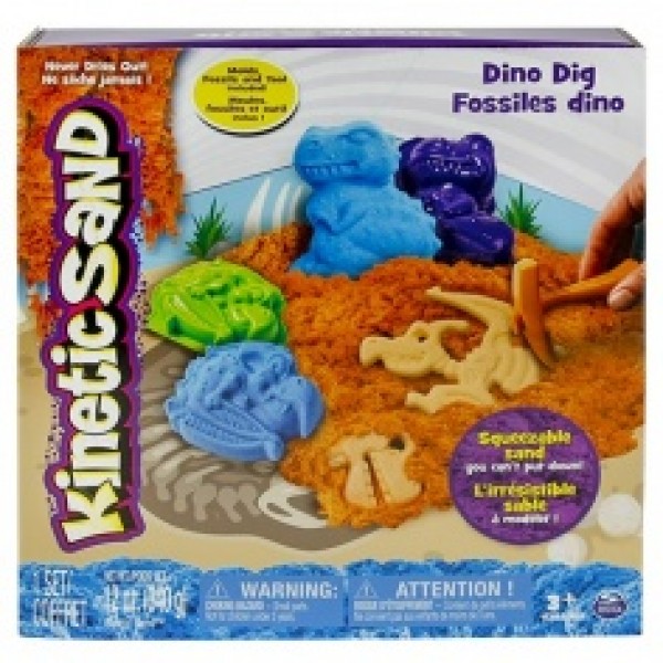 206226 Пісок для дитячої творчості - KINETIC SAND DINO (блакитний,коричневий, формочки, скам'янілості, 340г